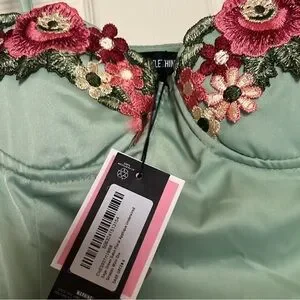 PrettyLittleThing | Dresses | Pretty Little Thing Green Dress With  Embroidered Florals Brand New With Tags | Poshmark